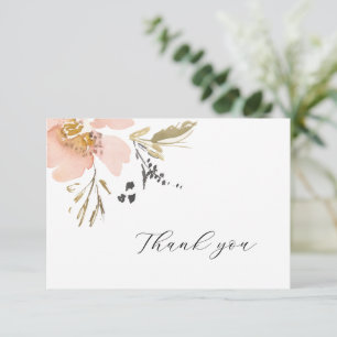 Elegantes florales Aquarellschrift Dankeschön-Kart Dankeskarte