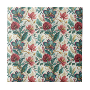 Elegantes florales botanisches Gartenblumenmuster Fliese