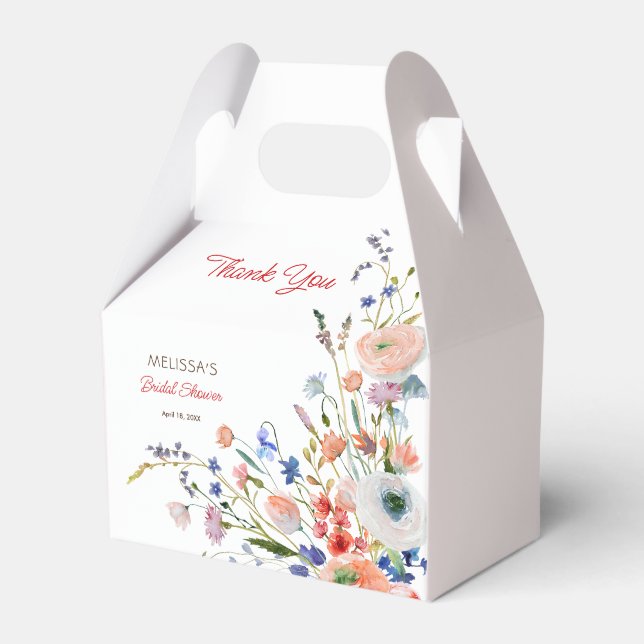 Elegantes florales Brautparty Danke Geschenkschachtel (Vorderseite)