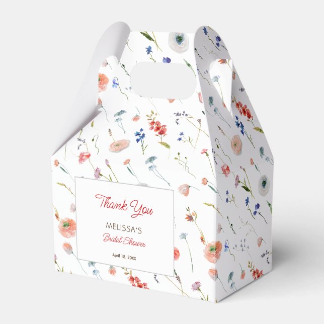 Elegantes florales Brautparty Danke Geschenkschachtel (Vorderseite)