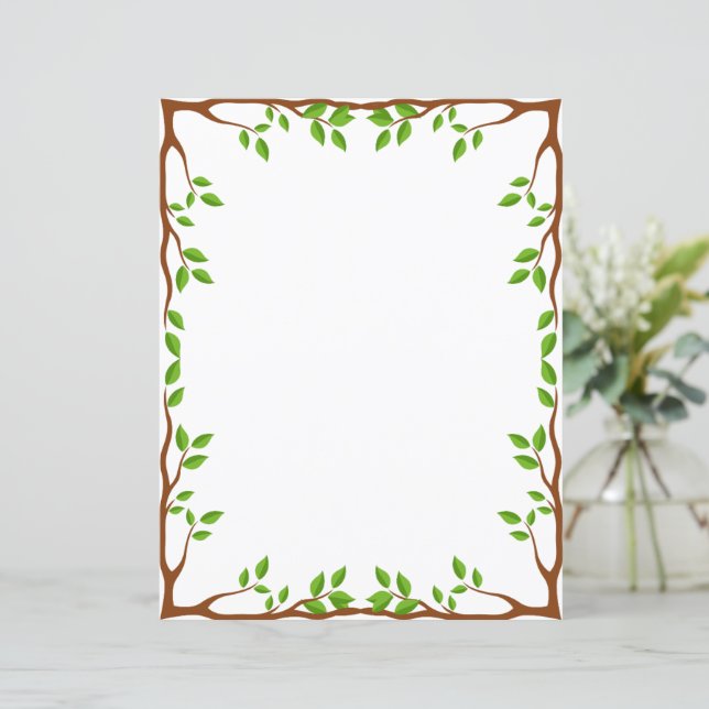Elegantes Florales Briefpapier (Stehend Vorderseite)