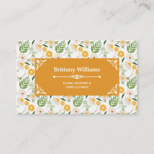 Elegantes florales Daisy Botanisches Gartenmuster Visitenkarte