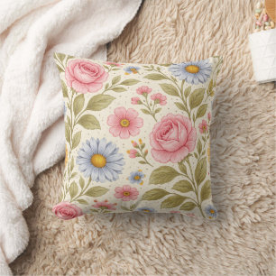 Elegantes florales Design   Botanisches Blumenmust Kissen