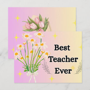 Elegantes florales Design für den besten Lehrer Postkarte