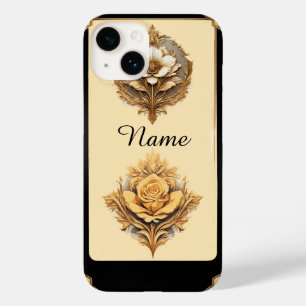 Elegantes florales Design mit aufwendigen goldenen Case-Mate iPhone 14 Hülle