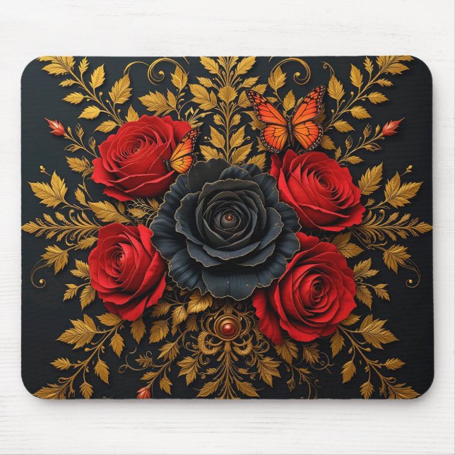 Elegantes florales Design Mousepad (Vorne)