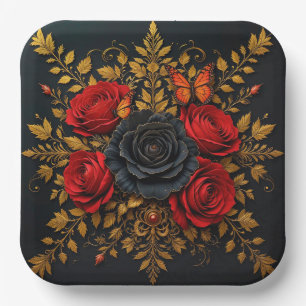 Elegantes florales Design Pappteller