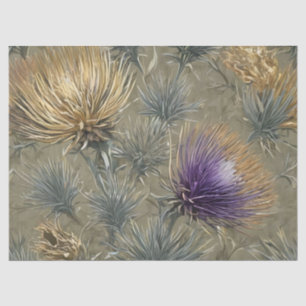 Elegantes florales Distel-Muster-Design Seidenpapier