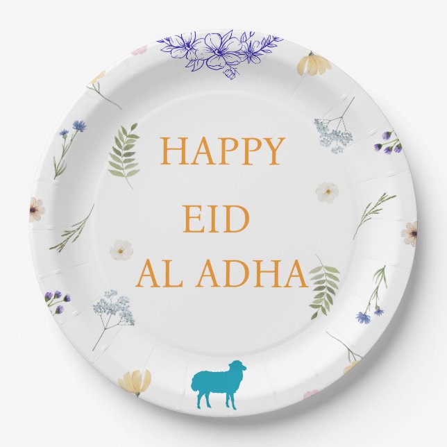 Elegantes Florales Eid al-Adha  Pappteller (Vorderseite)