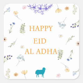 Elegantes Florales Eid al-Adha  Quadratischer Aufkleber