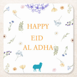 Elegantes Florales Eid al-Adha Rechteckiger Pappuntersetzer