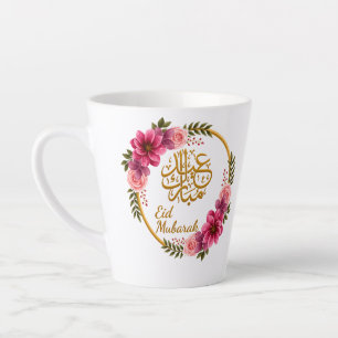Elegantes florales Eid Mubarak Gold Arabische Kall Milchtasse