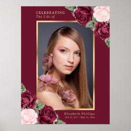 Elegantes florales Foto Feier des Lebens Poster