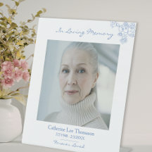 Elegantes florales Foto-Gedenktisch-Schild