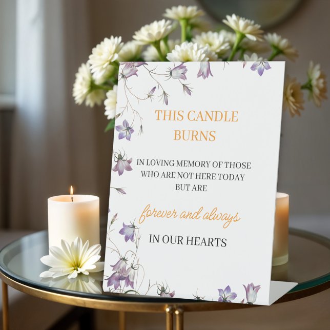 Elegantes florales Gedenkzeichen "Diese Kerze bren Sockelschild (Von Creator hochgeladen)