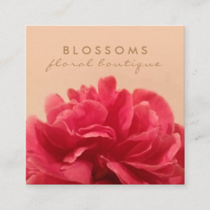 Elegantes florales Gold und rosa Florist Quadratische Visitenkarte