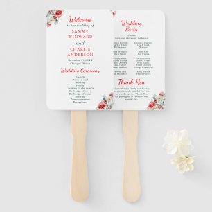 Elegantes Florales Grün Winter-Hochzeitsprogramm Fächer