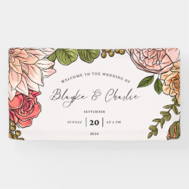 Elegantes florales Hochzeits-Einladungsbanner – Ro Banner