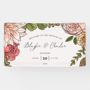 Elegantes florales Hochzeits-Einladungsbanner – Ro Banner
