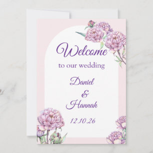 Elegantes florales Hochzeits-Willkommensschild Einladung