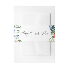 Elegantes florales Hochzeitsband mit Wildblumen Einladungsbanderole