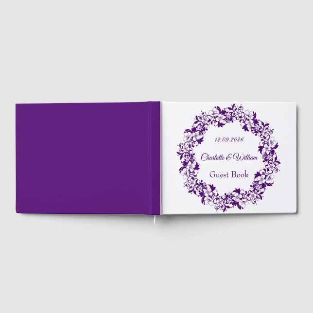 Elegantes florales Hochzeitsdesign Gästebuch (Voll)