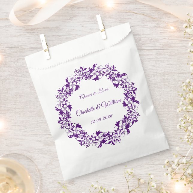 Elegantes florales Hochzeitsdesign Geschenktütchen (Ausgeschnitten)