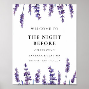 Elegantes florales Lavendel Die Nacht vor der Begr Poster