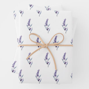Elegantes florales Lavendel Geschenkpapier Set