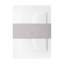 Elegantes florales lila rustikales Hochzeitmonogra Einladungsbanderole