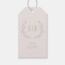 Elegantes florales lila rustikales Hochzeitmonogra Geschenkanhänger