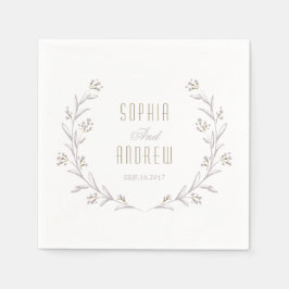 Elegantes florales lila rustikales Hochzeitmonogra Serviette