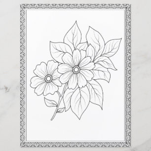 Elegantes Florales Malbuch Scrapbook Papier