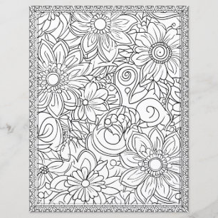 Elegantes Florales Malbuch Scrapbook Papier