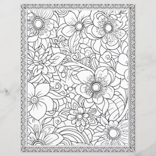 Elegantes Florales Malbuch Scrapbook Papier