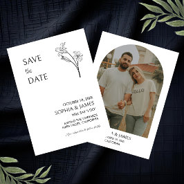 Elegantes, florales Minimalistisches Foto Save the Date