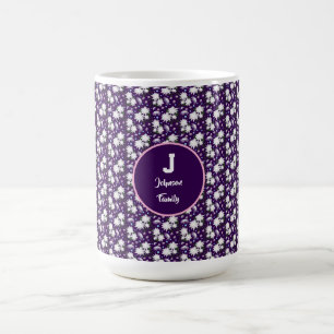Elegantes florales Monogramm-Geschenkdesign Kaffeetasse
