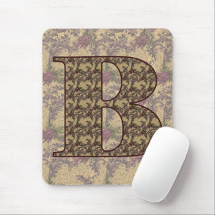 Elegantes florales Monogramm Initial B Mousepad