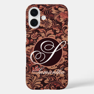 Elegantes florales Monogramm iPhone 16 Hülle