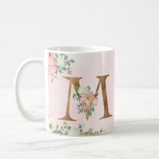 Elegantes florales Monogramm "M" - Klassischer Bec Kaffeetasse