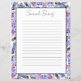 Elegantes florales Monogramm-Schreibpapier