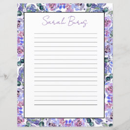 Elegantes florales Monogramm-Schreibpapier