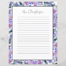 Elegantes florales Monogramm-Schreibpapier