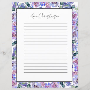 Elegantes florales Monogramm-Schreibpapier