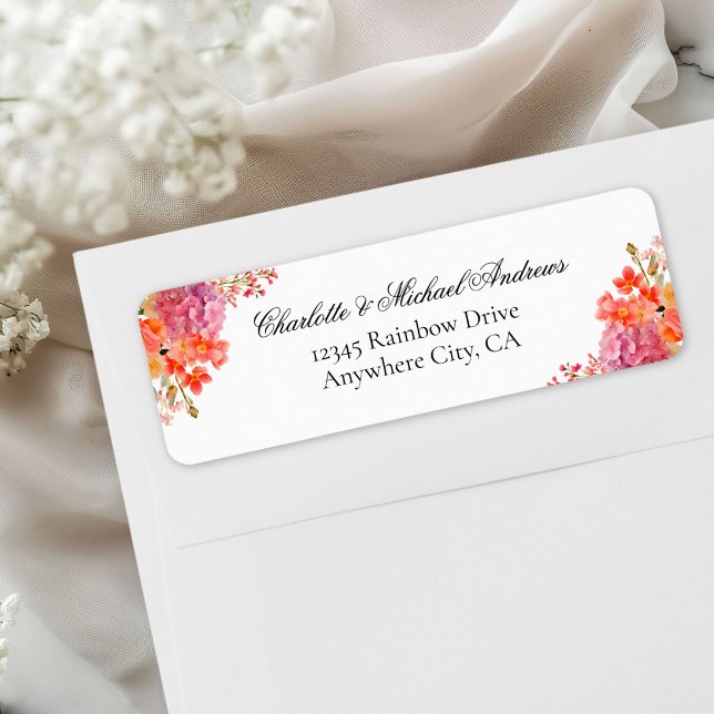 Elegantes florales Monogramm-Skript-Hochzeit (Elegant Floral Monogram Script Wedding Label)