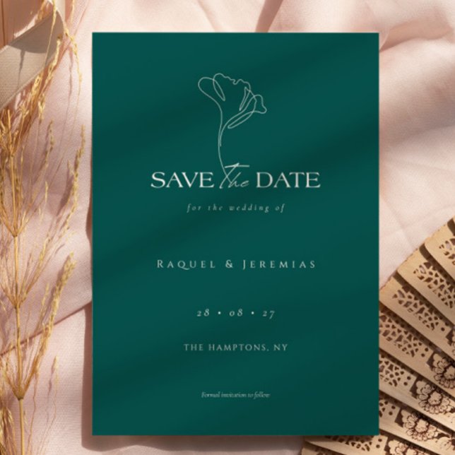 Elegantes florales Monogramm Smaragd-Hochzeit Save The Date (Von Creator hochgeladen)