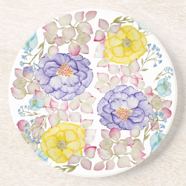 Elegantes, florales Muster Getränkeuntersetzer (Vorne)