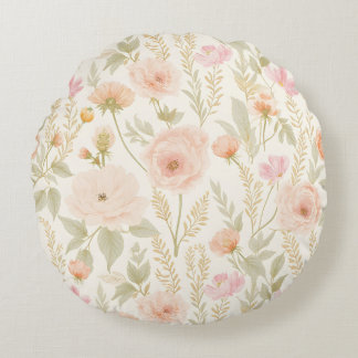 Elegantes, florales Muster Rundes Kissen