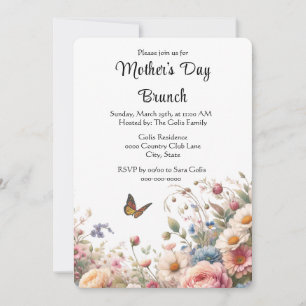 Elegantes Florales Muttertags-Brunch Einladung
