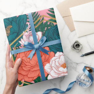 Elegantes florales nahtloses Muster Tropische Bl Geschenkpapier